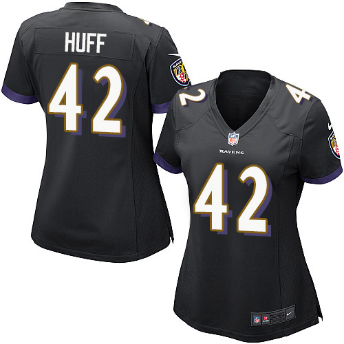 Women's Elite Marqueston Huff Nike Jersey Black Alternate - #42 NFL Baltimore Ravens